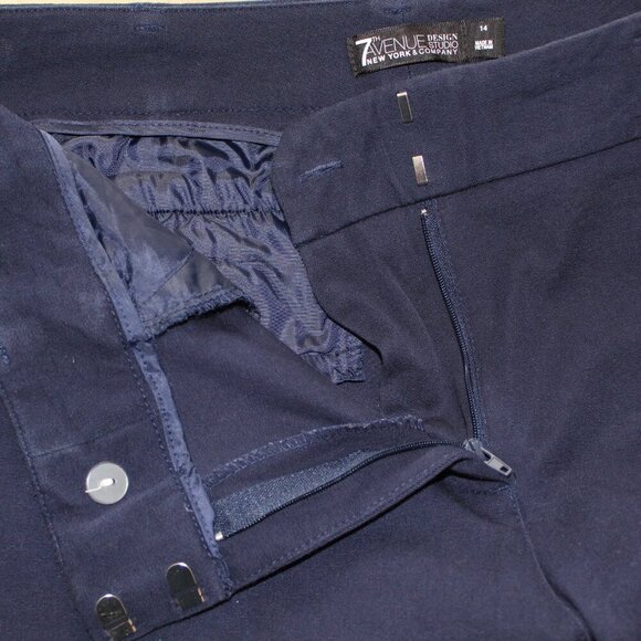 New York & Co (7th Avenue Design) Slim Leg Ankle Pants - Navy Blue - Size 14 - Picture 3 of 4